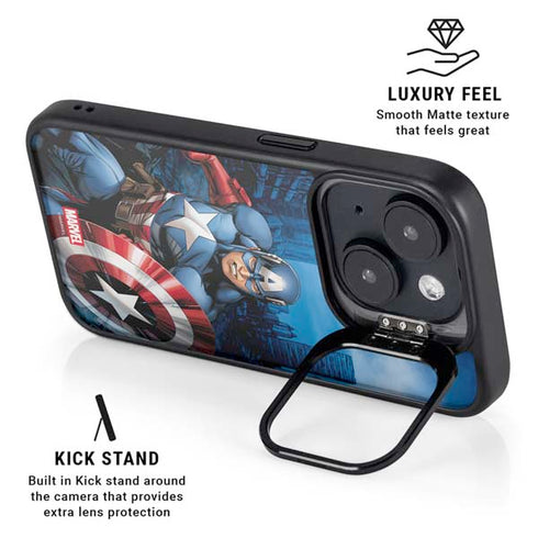 Marvel Captain America Portrait iPhone 14 Kickstand Case